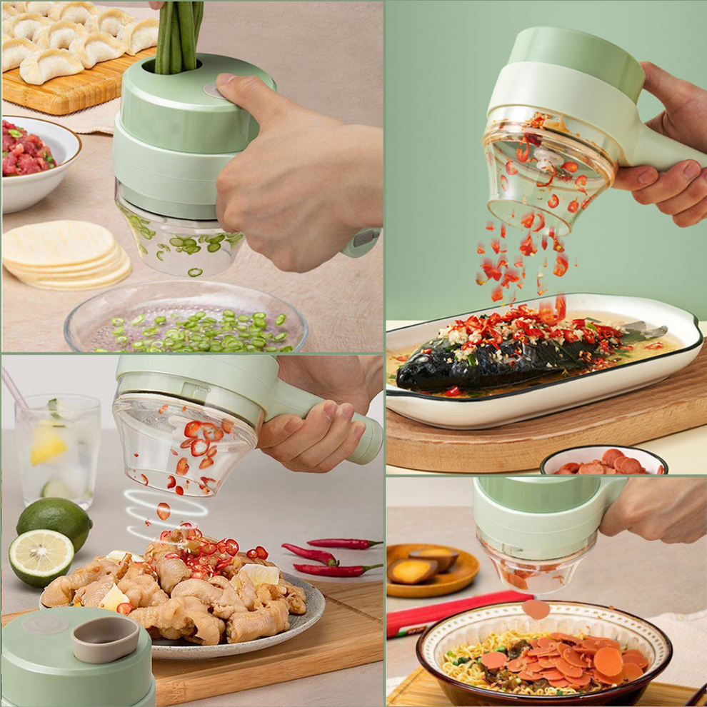 4 in 1 Portable Electric Vegetable Cutter Set