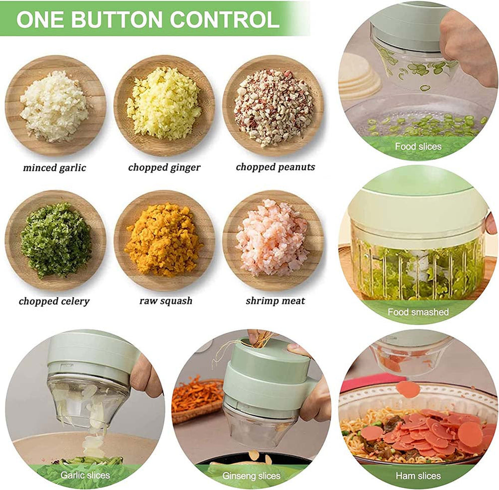 4 in 1 Portable Electric Vegetable Cutter Set