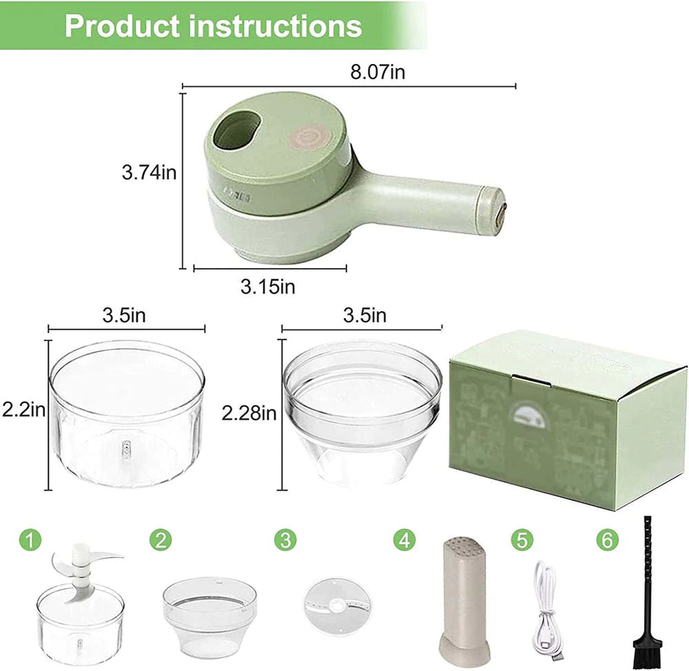 4 in 1 Portable Electric Vegetable Cutter Set